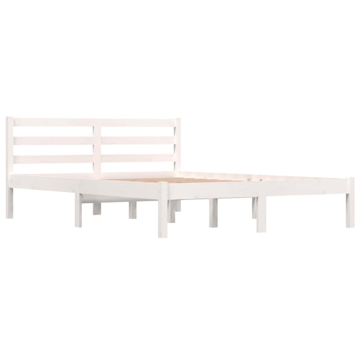 Bed Frame Solid Wood Pine 135x190 cm White 4FT6 Double.