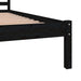 Bed Frame Solid Wood Pine 135x190 cm Black 4FT6 Double.
