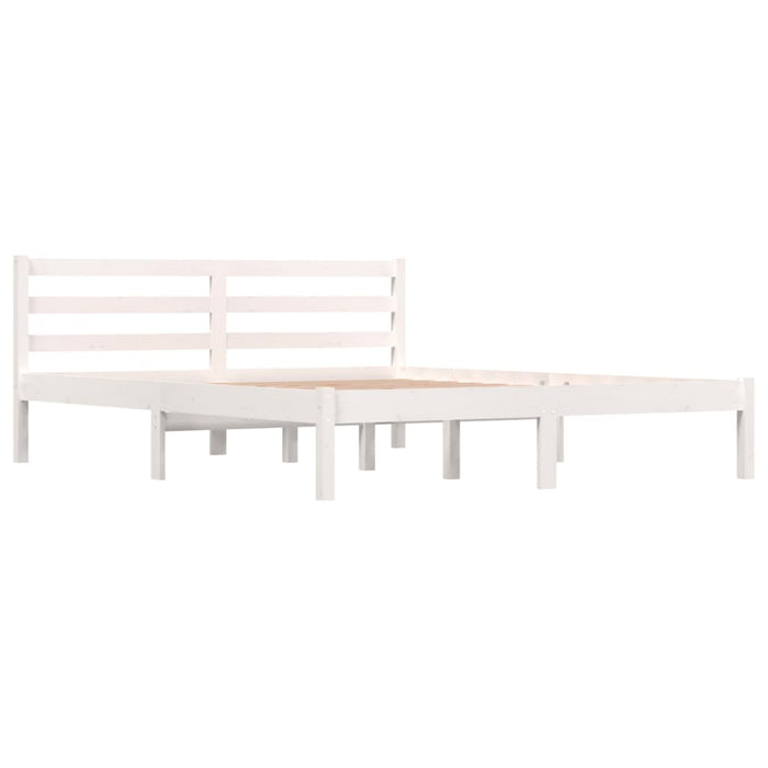 Bed Frame Solid Wood Pine 160x200 cm White 5FT King Size.