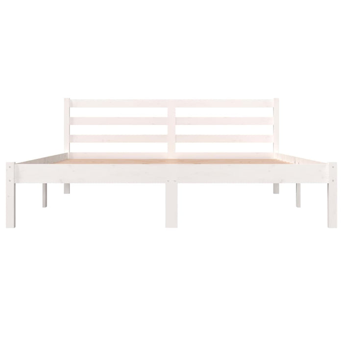 Bed Frame Solid Wood Pine 160x200 cm White 5FT King Size.