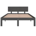 Bed Frame Grey Solid Wood 120x200 cm 4FT Small Double.