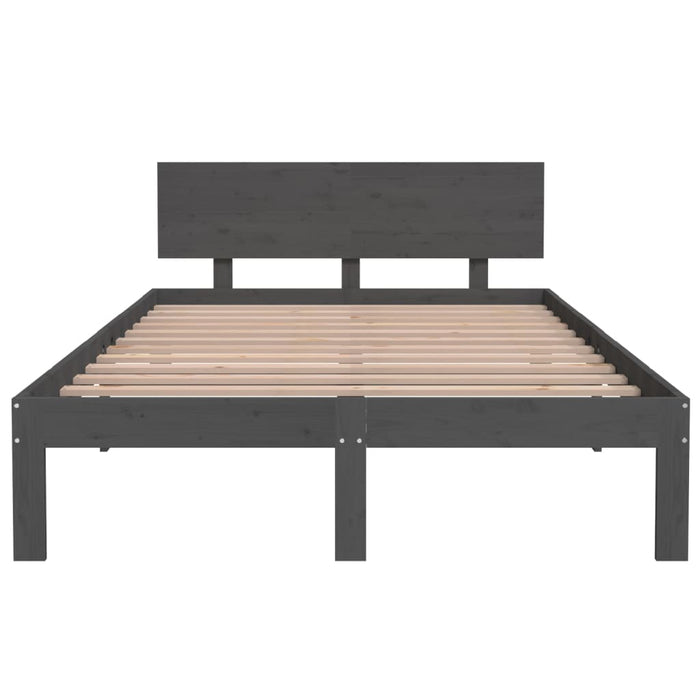 Bed Frame Grey Solid Wood Pine 120x200 cm.