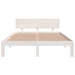 Bed Frame White Solid Wood 160x200 cm 5FT King Size.