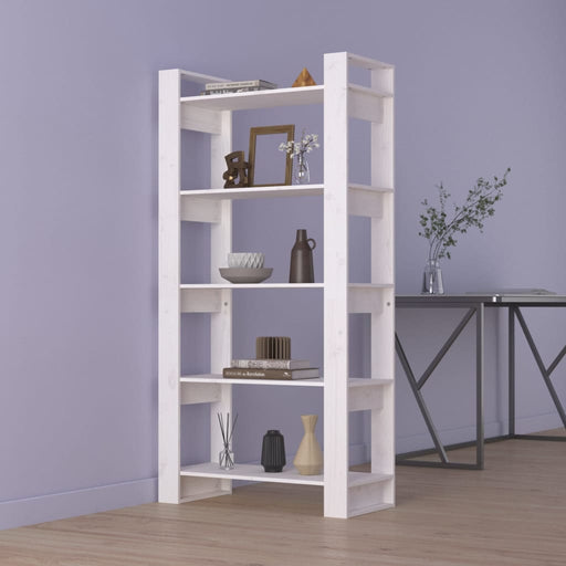 Book Cabinet/Room Divider White 80x35x160 cm Solid Wood.