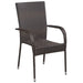 5 Piece Outdoor Dining Set Brown and Black.