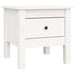 Side Table White 40x40x39 cm Solid Wood Pine.