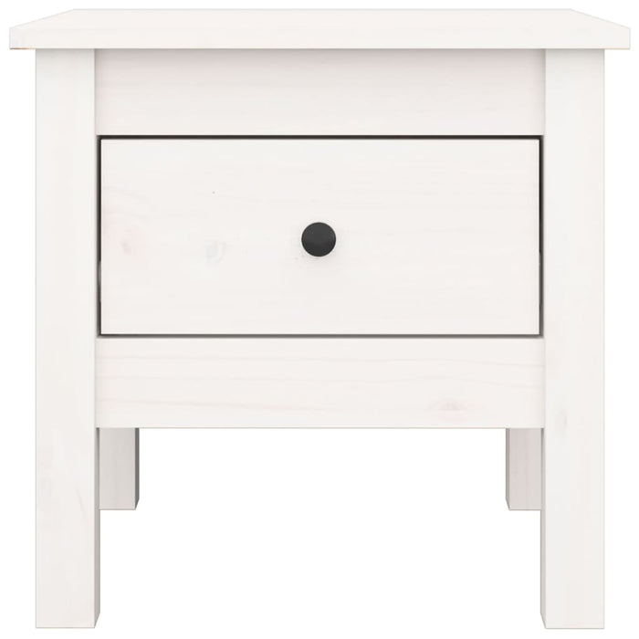 Side Table White 40x40x39 cm Solid Wood Pine.