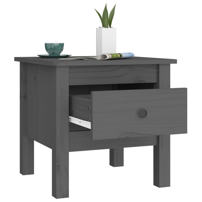 Side Tables 2 pcs Grey 40x40x39 cm Solid Wood Pine.