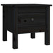 Side Table Black 40x40x39 cm Solid Wood Pine.