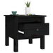 Side Table Black 40x40x39 cm Solid Wood Pine.