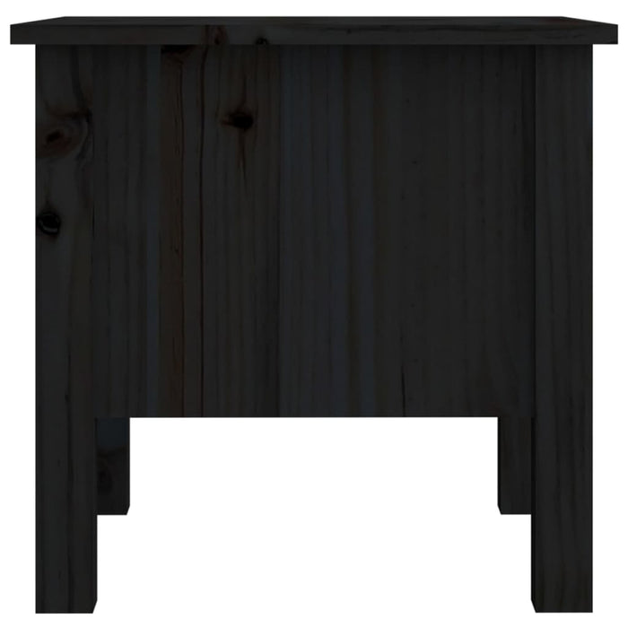 Side Table Black 40x40x39 cm Solid Wood Pine.