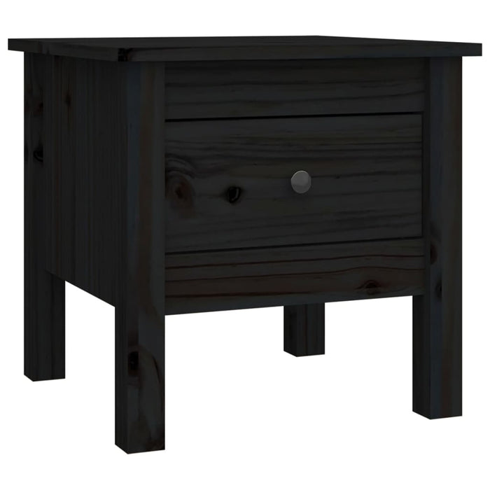 Side Tables 2 pcs Black 40x40x39 cm Solid Wood Pine.