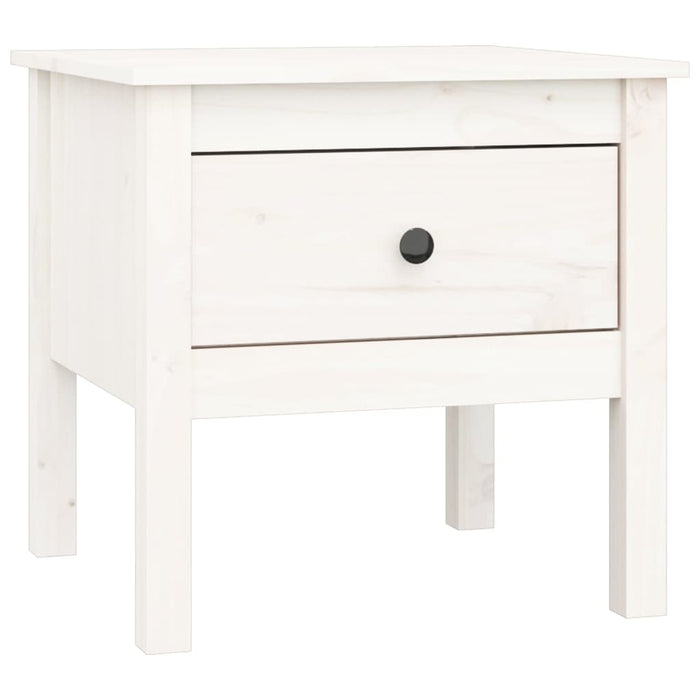 Side Table White 50x50x49 cm Solid Wood Pine.