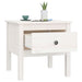 Side Table White 50x50x49 cm Solid Wood Pine.