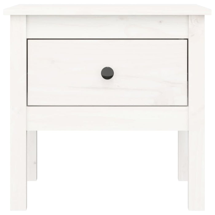 Side Table White 50x50x49 cm Solid Wood Pine.