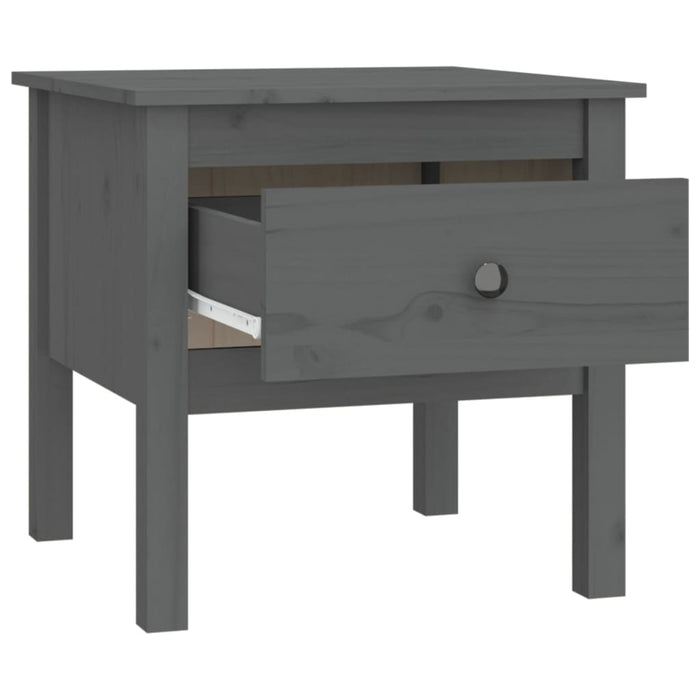 Side Table Grey 50x50x49 cm Solid Wood Pine.
