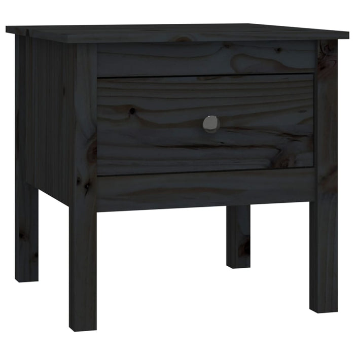 Side Table Black 50x50x49 cm Solid Wood Pine.
