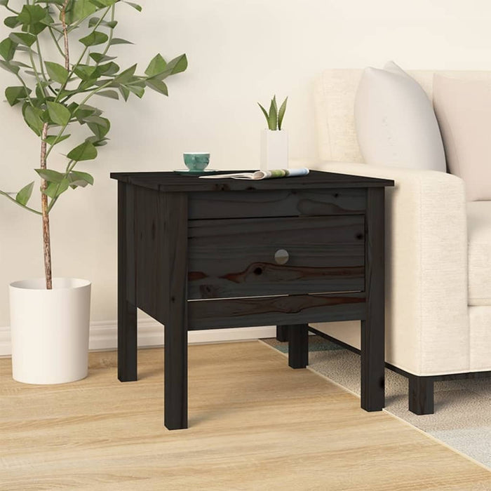 Side Tables 2 pcs Black 50x50x49 cm Solid Wood Pine.