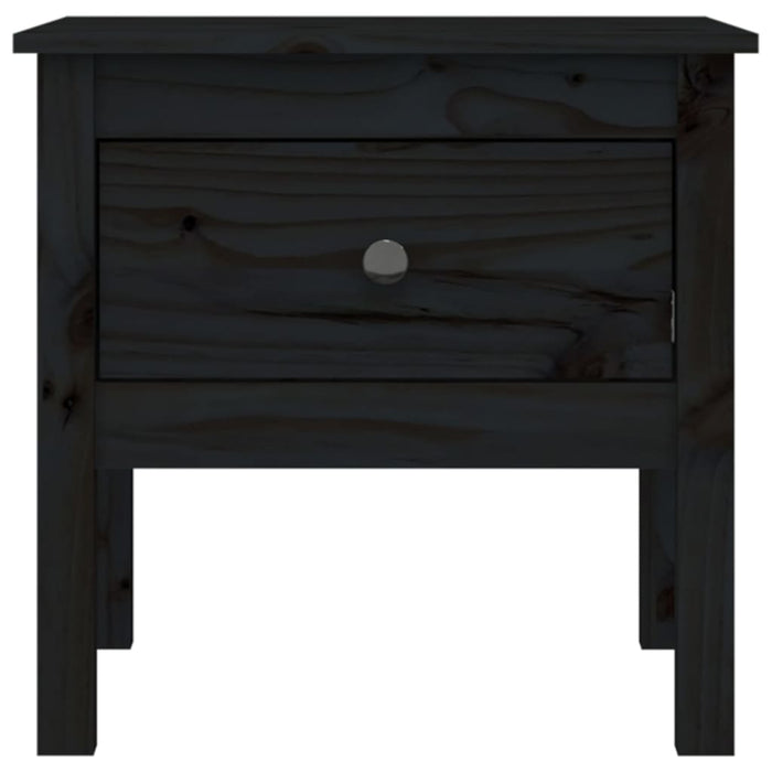 Side Tables 2 pcs Black 50x50x49 cm Solid Wood Pine.