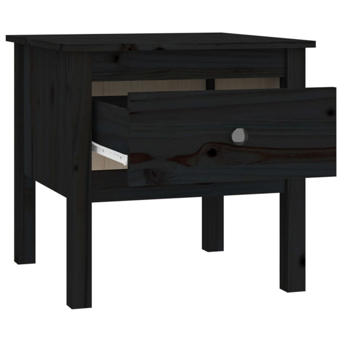 Side Tables 2 pcs Black 50x50x49 cm Solid Wood Pine.