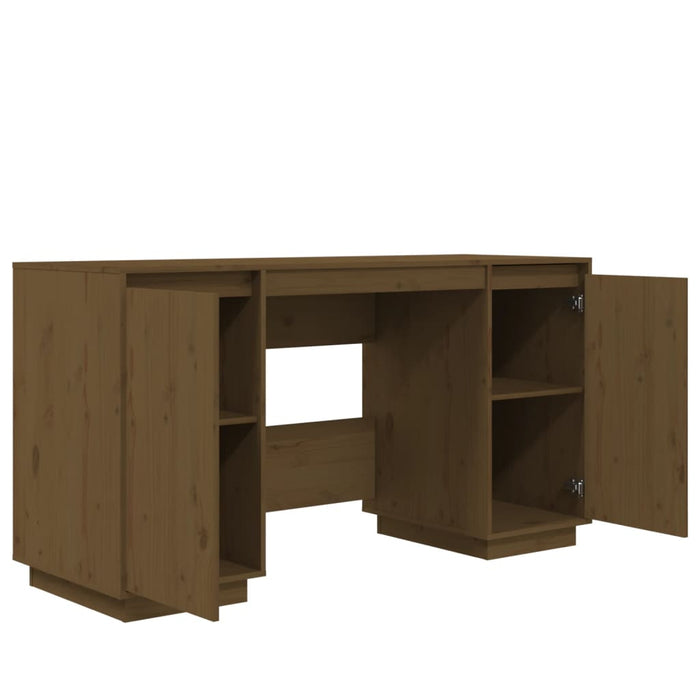 Desk Honey Brown 140x50x75 cm Solid Wood Pine.