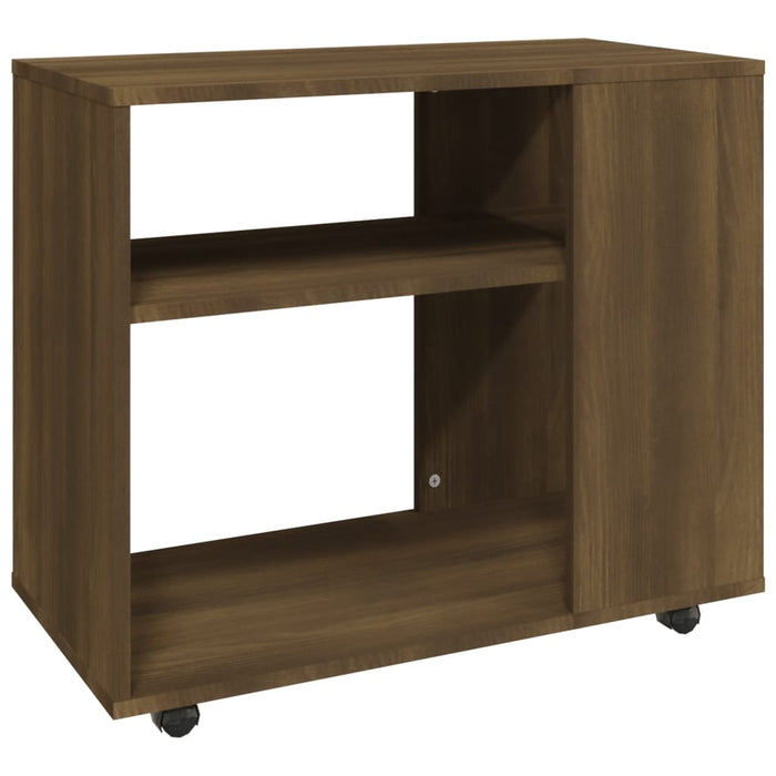 Side Table Brown Oak 70x35x55 cm Engineered Wood.