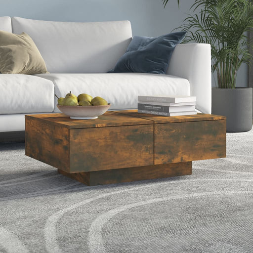 Coffee Table Smoked Oak 90x60x31 cm Engineered Wood.