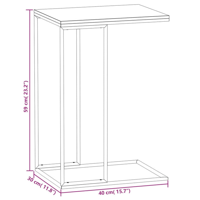 Side Table White 40x30x59 cm Engineered Wood.