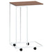 Side Table with Wheels White 40x30x63.5 cm Engineered Wood.