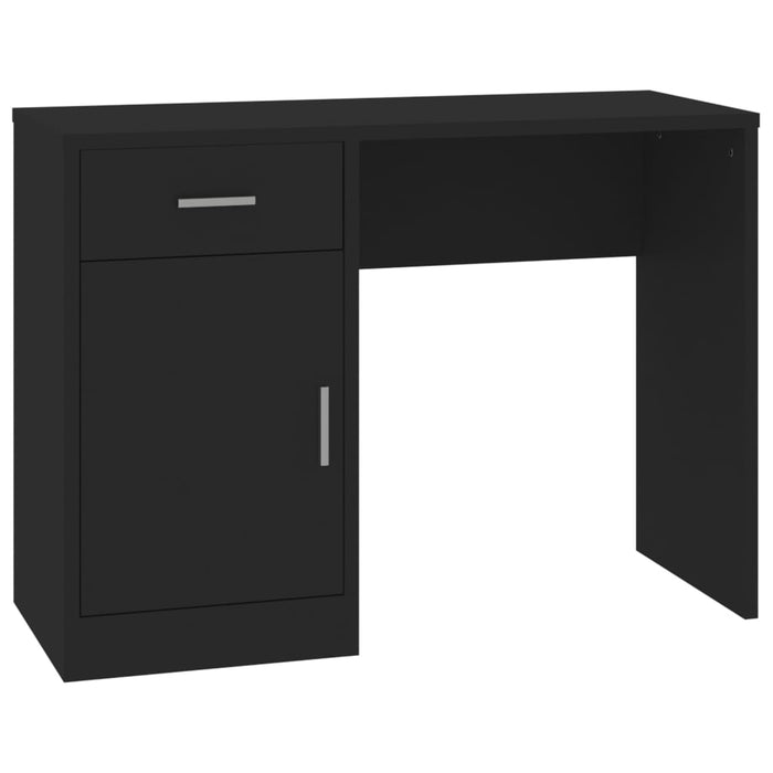 Desk with Drawer&Cabinet Black 100x40x73 cm Engineered Wood