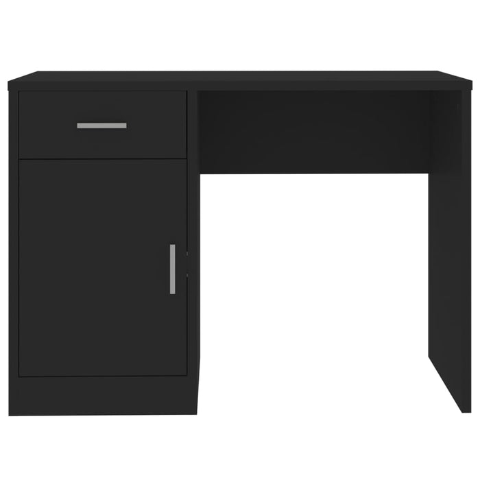 Desk with Drawer&Cabinet Black 100x40x73 cm Engineered Wood