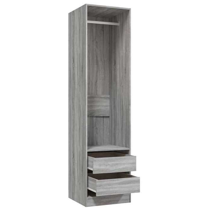 Wardrobe with Drawers Grey Sonoma Engineered Wood 50 cm