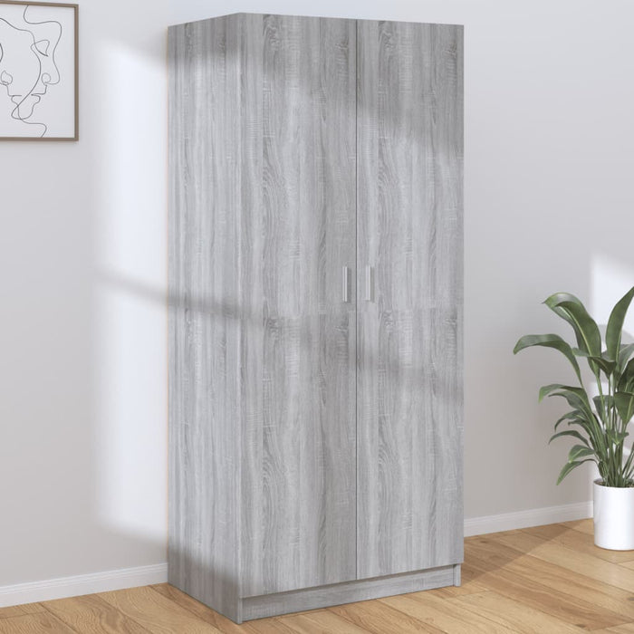 Wardrobe Grey Sonoma 80x50x180 cm Engineered Wood.