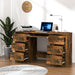 Writing Desk Smoked Oak 140x50x77 cm Engineered Wood.