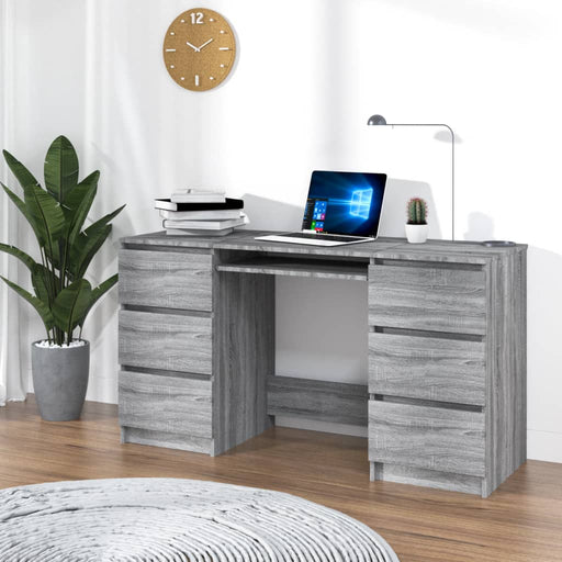 Writing Desk Grey Sonoma 140x50x77 cm Engineered Wood.