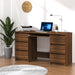 Writing Desk Brown Oak 140x50x77 cm Engineered Wood.