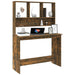 Desk with Shelves Smoked Oak 110x45x157 cm Engineered Wood.