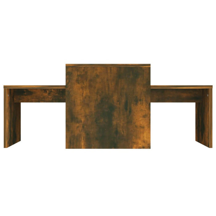 Coffee Table Set Smoked Oak 100x48x40 cm Engineered Wood.