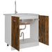 Sink Bottom Cabinet Smoked Oak 80x46x81.5 cm Engineered Wood.