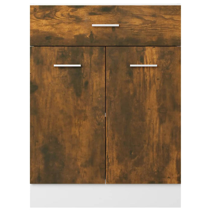 Drawer Bottom Cabinet Smoked Oak 60x46x81.5 cm Engineered Wood.