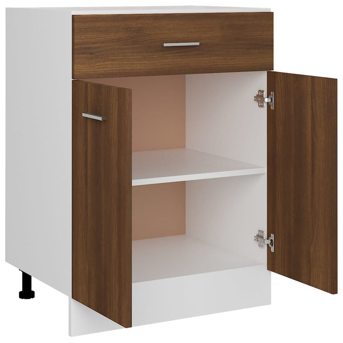Drawer Bottom Cabinet Brown Oak 60x46x81.5 cm Engineered Wood.