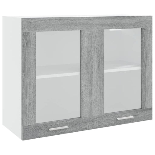 Hanging Glass Cabinet Grey Sonoma 80x31x60 cm Engineered Wood.