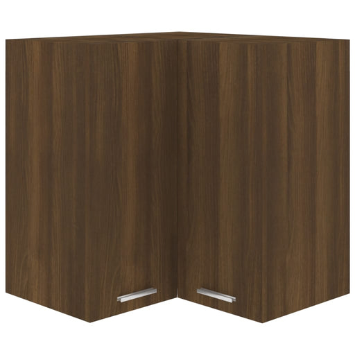 Hanging Corner Cabinet Brown Oak 57x57x60 cm Engineered Wood.