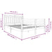 Bed Frame White Solid Wood 150x200 cm 5FT King Size.