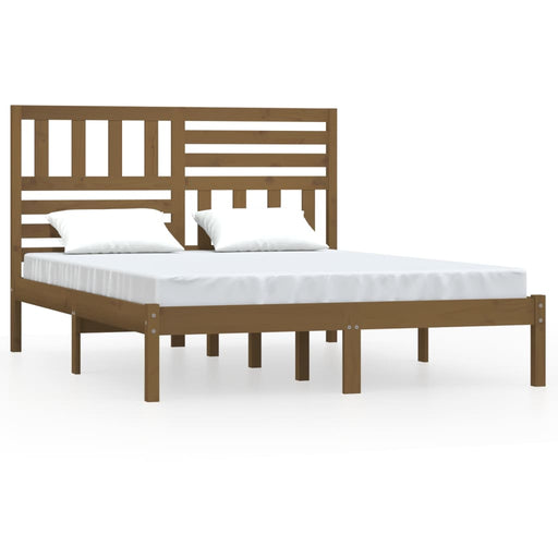 Bed Frame Honey Brown Solid Wood Pine 120x200 cm Small Double.