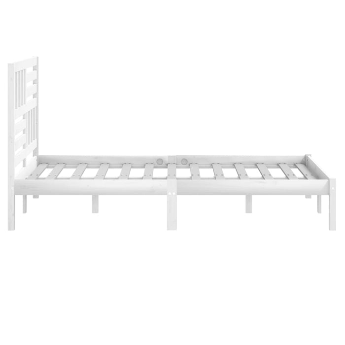 Bed Frame White Solid Wood Pine 140x200 cm Double.