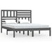 Bed Frame Grey Solid Wood Pine 140x200 cm Double.