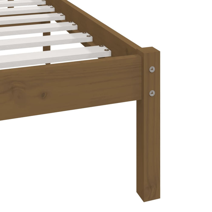 Bed Frame Honey Brown Solid Wood Pine 160x200 cm King Size.