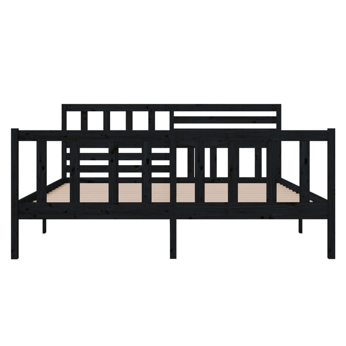 Bed Frame Black Solid Wood 120x200 cm.