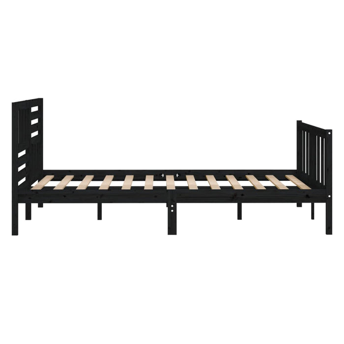 Bed Frame Black Solid Wood 120x200 cm.
